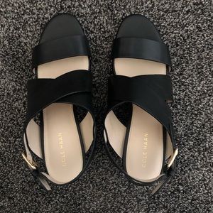 Cole Haan black wedged sandals